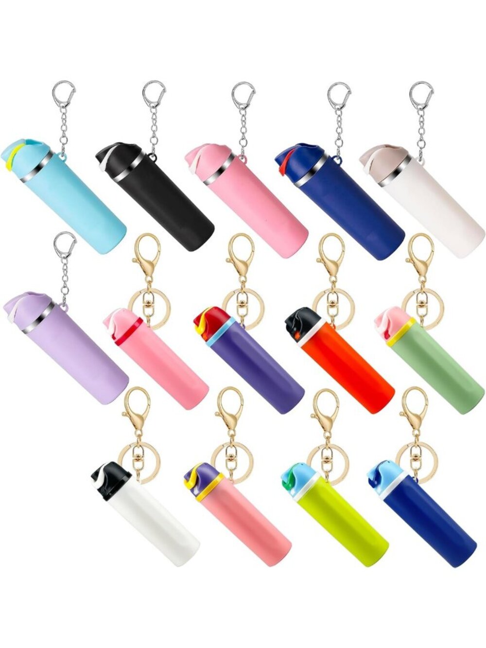 Trendy Mini Bottle Keychain Accessories for Tumbler Cups & Lip Balm Holder